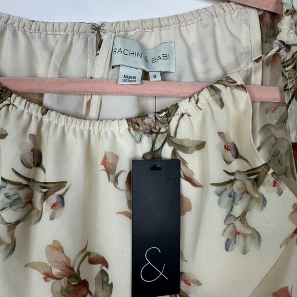 NWT SACHIN + BABI Bevvy Dress in Eggshell Venetia Petals Floral Chiffon Mini 14 - Picture 9 of 14